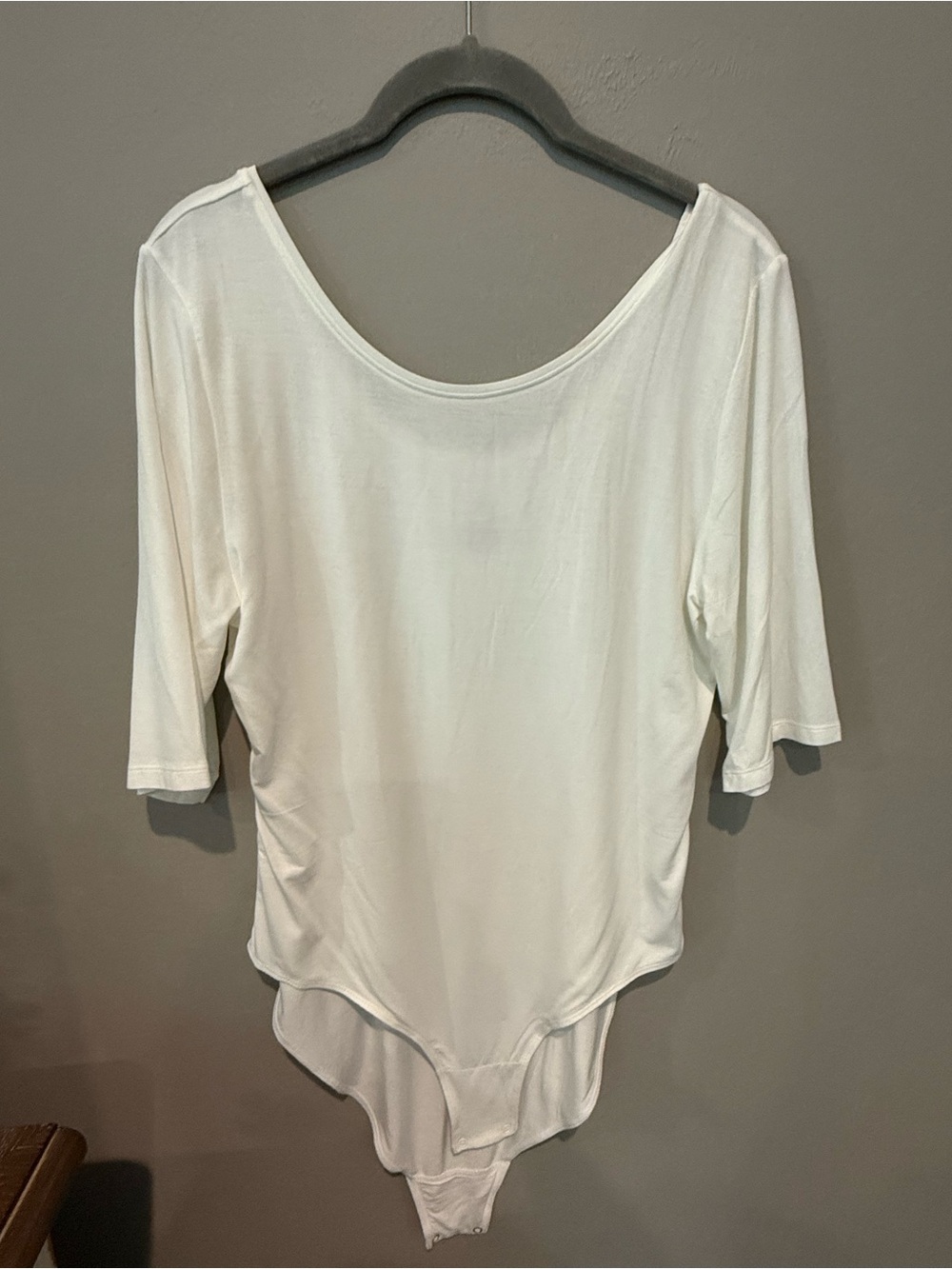 NWOT -Cuddl Duds Cream Scoop Neck Bodysuit - L